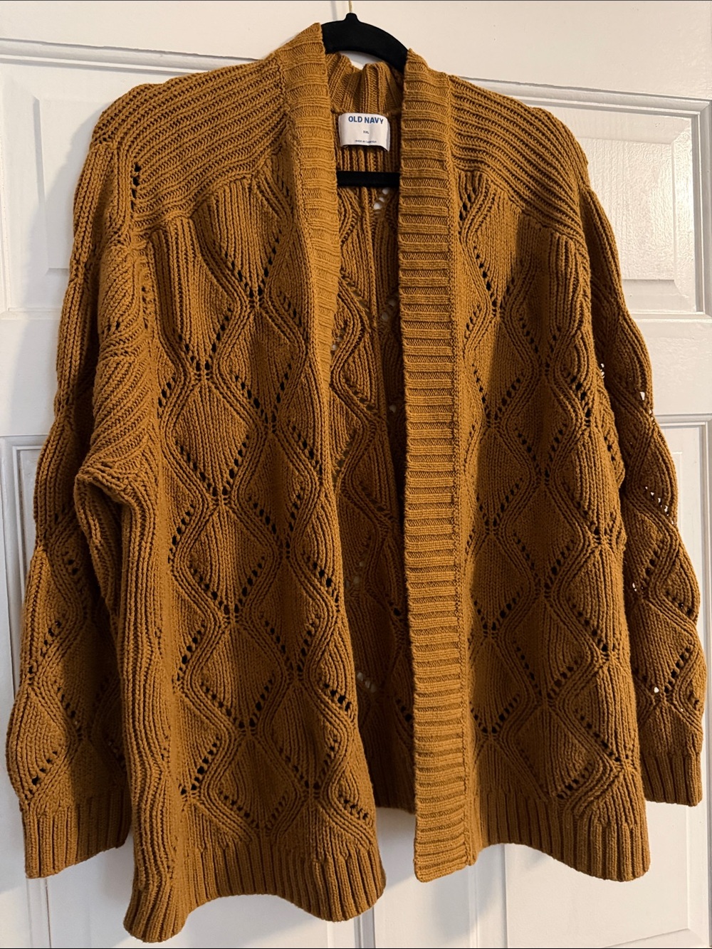 Old Navy Women's Open-Front Cable Cardigan - Mustard Brown